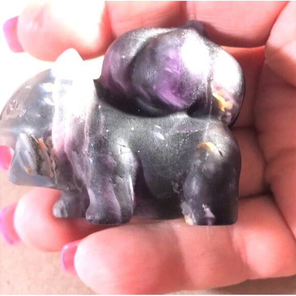 Fluorite Bulbasaur Carving - Picture 4 of 5